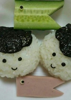 こどもの日☆柏餅風おにぎりとこいのぼり♪-レシピのメイン写真