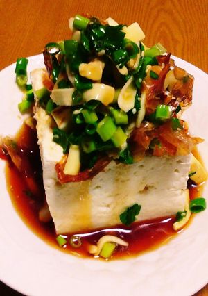 豆腐のネギチーズ乗せ★酒のアテにも♪-レシピのメイン写真