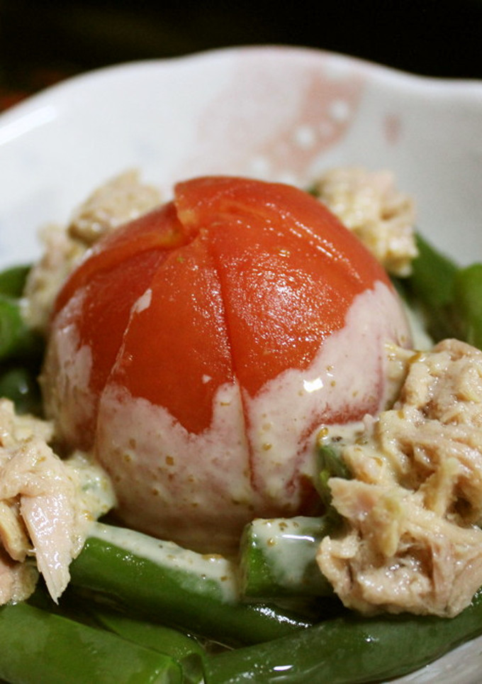 丸ごとトマトとインゲンの和風サラダ-レシピのメイン写真