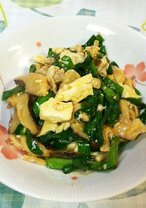 鶏肉とニラ豆腐のピリ甘辛しょうゆ煮♪-レシピのメイン写真