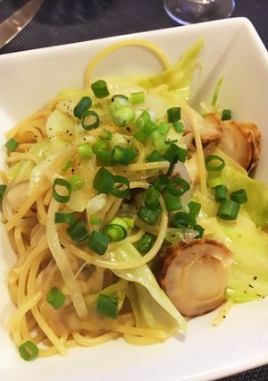 春キャベツとホタテのパスタ-レシピのメイン写真