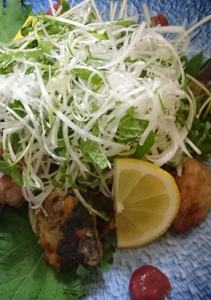 秋刀魚の梅つけ焼き 白髪ネギ添え-レシピのメイン写真