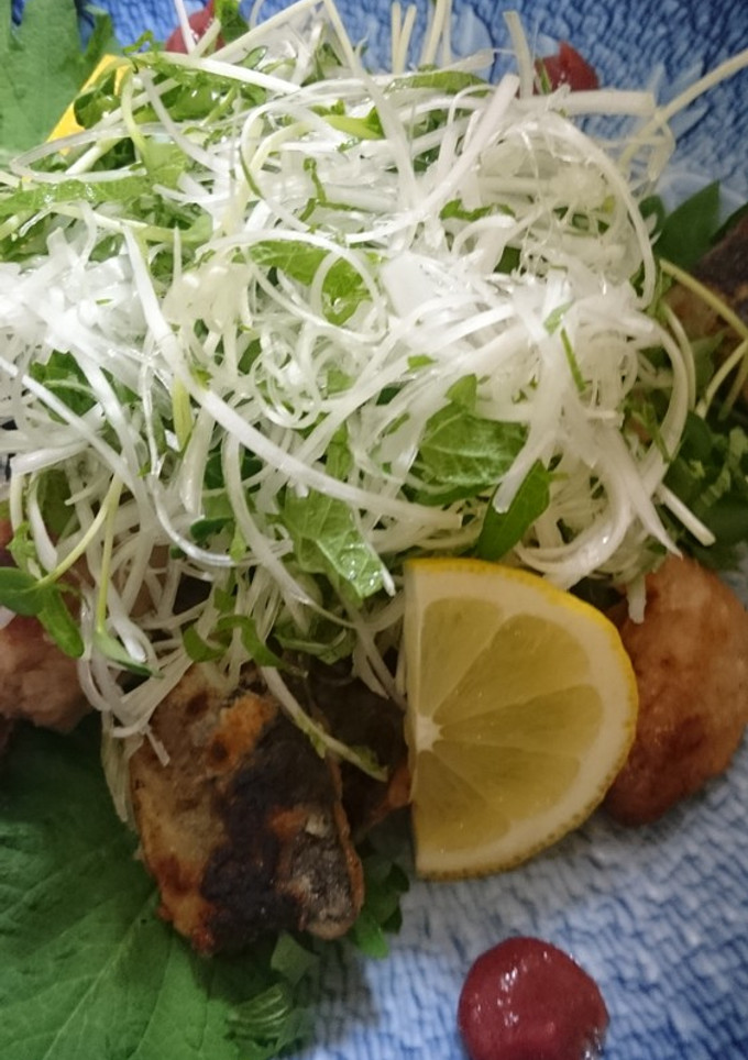 秋刀魚の梅つけ焼き 白髪ネギ添え-レシピのメイン写真
