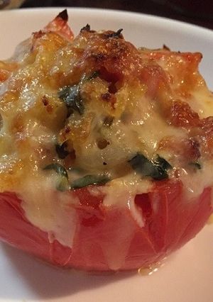 家の食材で☆トマトのファルシーチーズ焼き-レシピのメイン写真