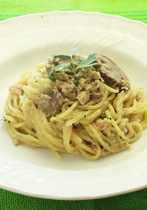 白花豆の豆乳クリームパスタ【天狗缶詰】-レシピのメイン写真