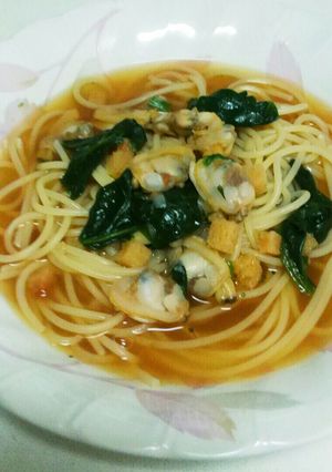 ☆オニオンスープの素☆あさりのパスタ-レシピのメイン写真