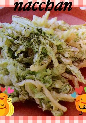 簡単 キャベツと裂きイカのかき揚げ♡-レシピのメイン写真