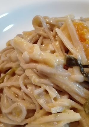 味噌汁リメイク★クリームパスタ風そば-レシピのメイン写真