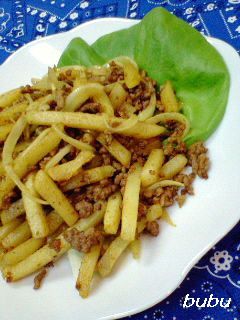 冷凍ポテトと挽き肉のカレー炒め-レシピのメイン写真