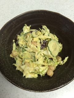 春キャベツとお豆のカレーマヨサラダ-レシピのメイン写真
