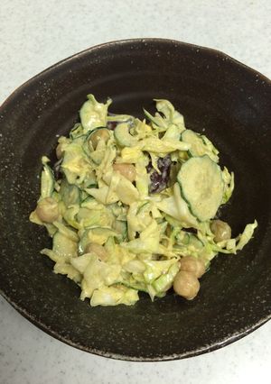 春キャベツとお豆のカレーマヨサラダ-レシピのメイン写真