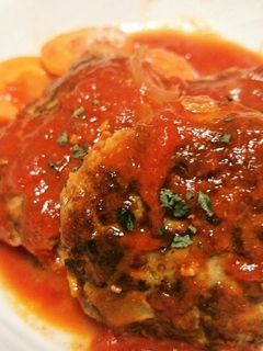 トマト煮込みハンバーグ-レシピのメイン写真