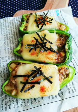 ピーマンの肉味噌詰め-レシピのメイン写真