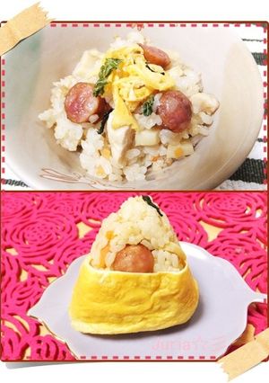 和洋風子供向けウインナー筍ご飯＆おにぎり-レシピのメイン写真