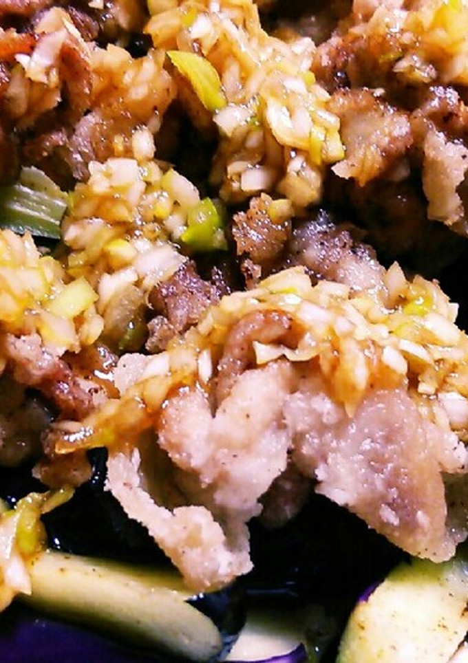揚げナスと豚肉のネギだれ-レシピのメイン写真