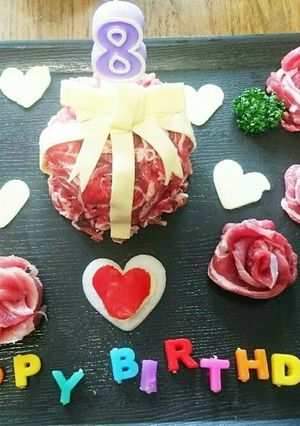 犬用お誕生日ケーキ☆肉肉ケーキ-レシピのメイン写真