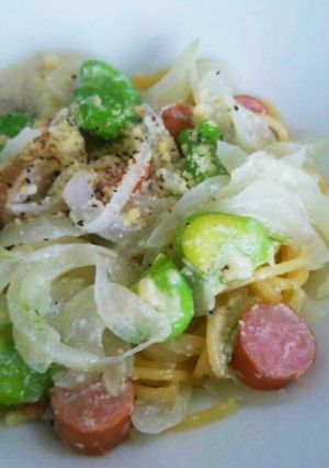空豆とソーセージのソイクリームパスタ☆-レシピのメイン写真