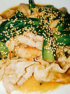 ちんげんさいと豚バラの味噌炒め-レシピのメイン写真