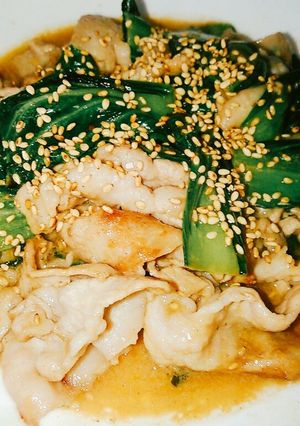ちんげんさいと豚バラの味噌炒め-レシピのメイン写真