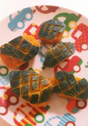 カボチャで亀の甲羅を作って弁当に入れる♪-レシピのメイン写真