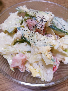 ゆで卵とレタスのサラダ (*´╰╯`๓)-レシピのメイン写真