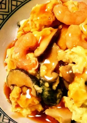 卵3個でシイタケとエビの天津飯-レシピのメイン写真