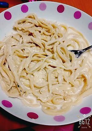 簡単！クリームパスタ　生クリーム無し！-レシピのメイン写真