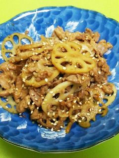 豚肉と蓮根の甘辛炒め-レシピのメイン写真