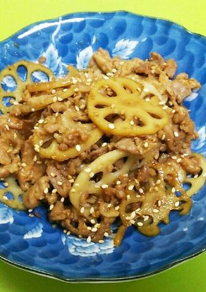 豚肉と蓮根の甘辛炒め-レシピのメイン写真
