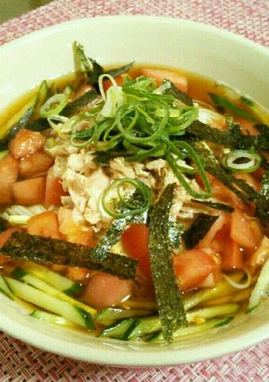 ツナとトマトのカフェ風そうめん-レシピのメイン写真