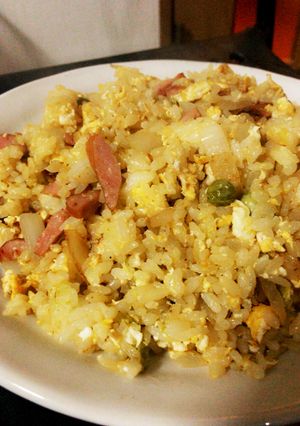 豆ご飯リメイクチャーハン-レシピのメイン写真