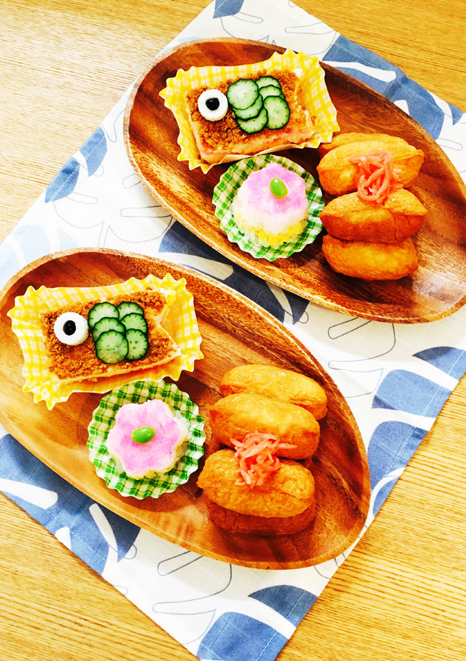 節句☆こいのぼり押し寿司&お花ごはん♡-レシピのメイン写真