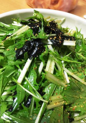 水菜に海苔とごま油でサラダ-レシピのメイン写真