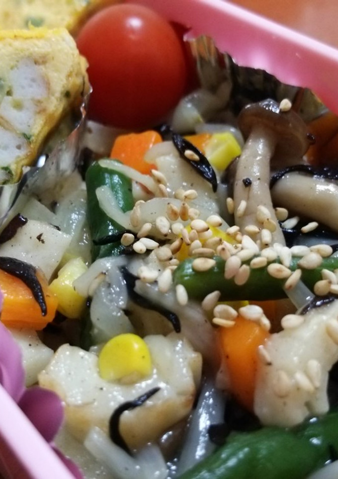 ちくわ１本 de 卵焼き＆野菜炒め＊弁当-レシピのメイン写真