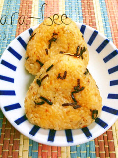 旨いっ♡食べラー塩こんぶチーズ焼おにぎり-レシピのメイン写真