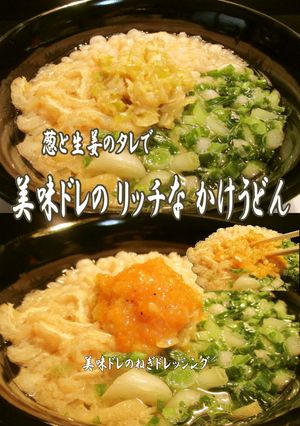 美味ドレのねぎドレッシングでかけうどん！-レシピのメイン写真