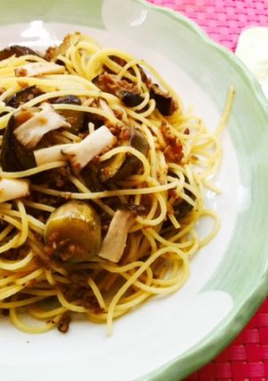 ホシサンしそみそ★で茄子ときのこのパスタ-レシピのメイン写真