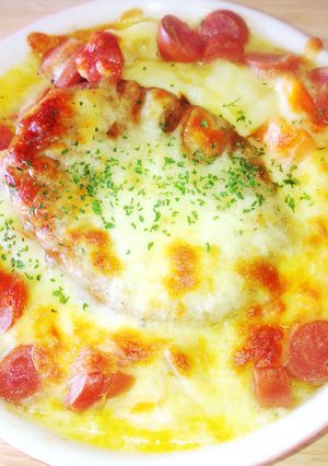 シチューでリメイク☆簡単ハンバーグドリア-レシピのメイン写真