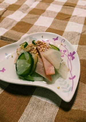 カブ&胡瓜&ハムの酢の物(*^^*)-レシピのメイン写真