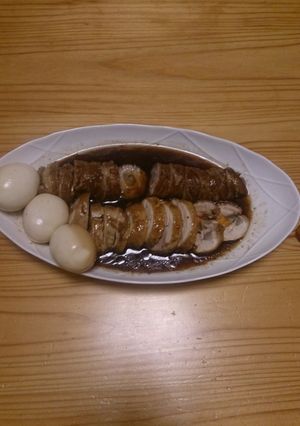鳥ももと豚バラの野菜巻きコーラ煮-レシピのメイン写真