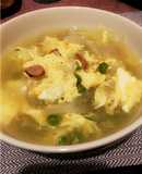 うすいえんどう豆と卵のコンソメスープ♪