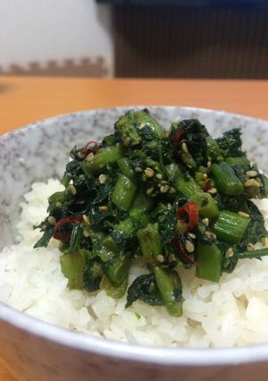大量消費！かき菜のピリ辛ゴマふりかけ-レシピのメイン写真