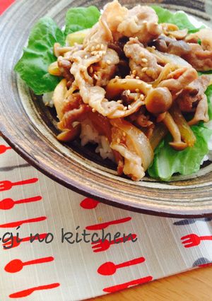 簡単！お昼ご飯に！焼肉のたれ×味噌で豚丼-レシピのメイン写真