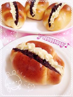 手捏ねで絶品☆粒餡みるくクリームパン-レシピのメイン写真