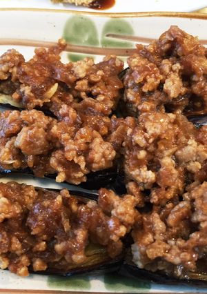 簡単絶品！にんにく味噌そぼろの茄子焼き♪-レシピのメイン写真