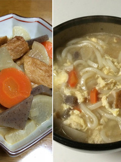 お煮しめうどん 残り物で朝ごはん-レシピのメイン写真
