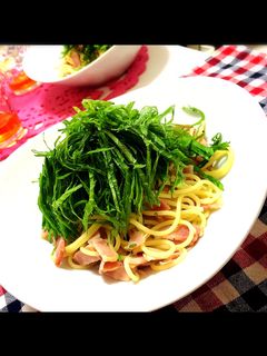 昆布茶で和風しそベーコンパスタ-レシピのメイン写真