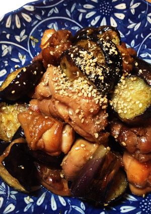 鶏肉の照り焼きと茄子の柚子胡椒和え-レシピのメイン写真