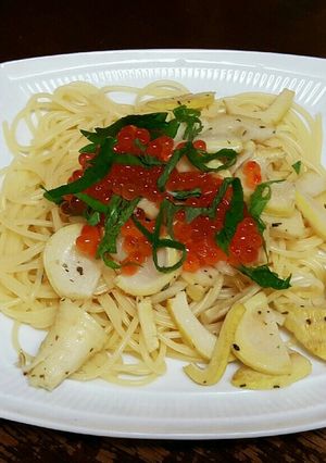 タケノコとイクラのスパゲッティ-レシピのメイン写真