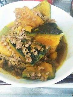 男子も喜ぶ☆カボチャとひき肉の煮物♪-レシピのメイン写真